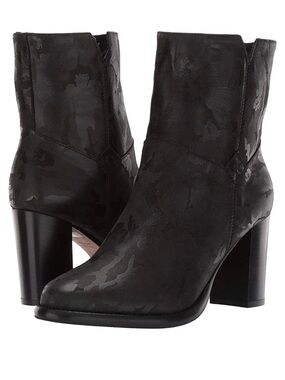 ROSS & SNOW RENATA SHEARLING FUR-LINED BLACK WEATHERPROOF LEATHER ANKLE BOOTS 11